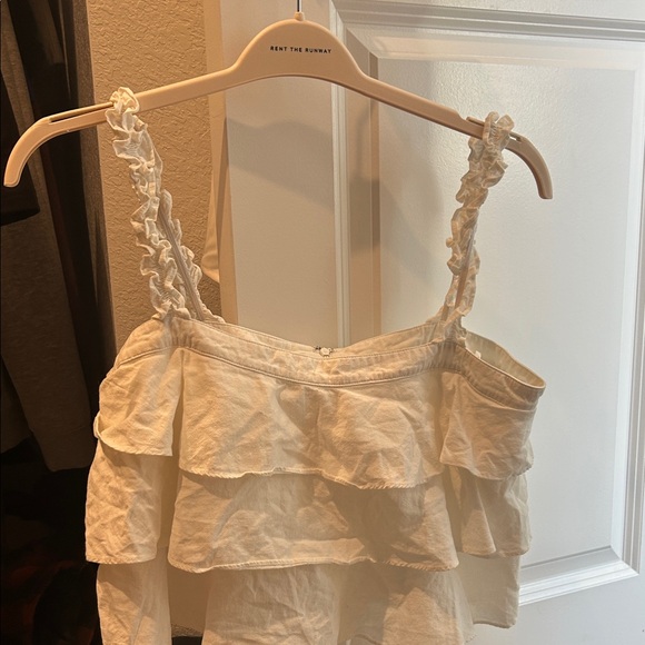 White Ruffled Crop Top - Picture 1 of 2